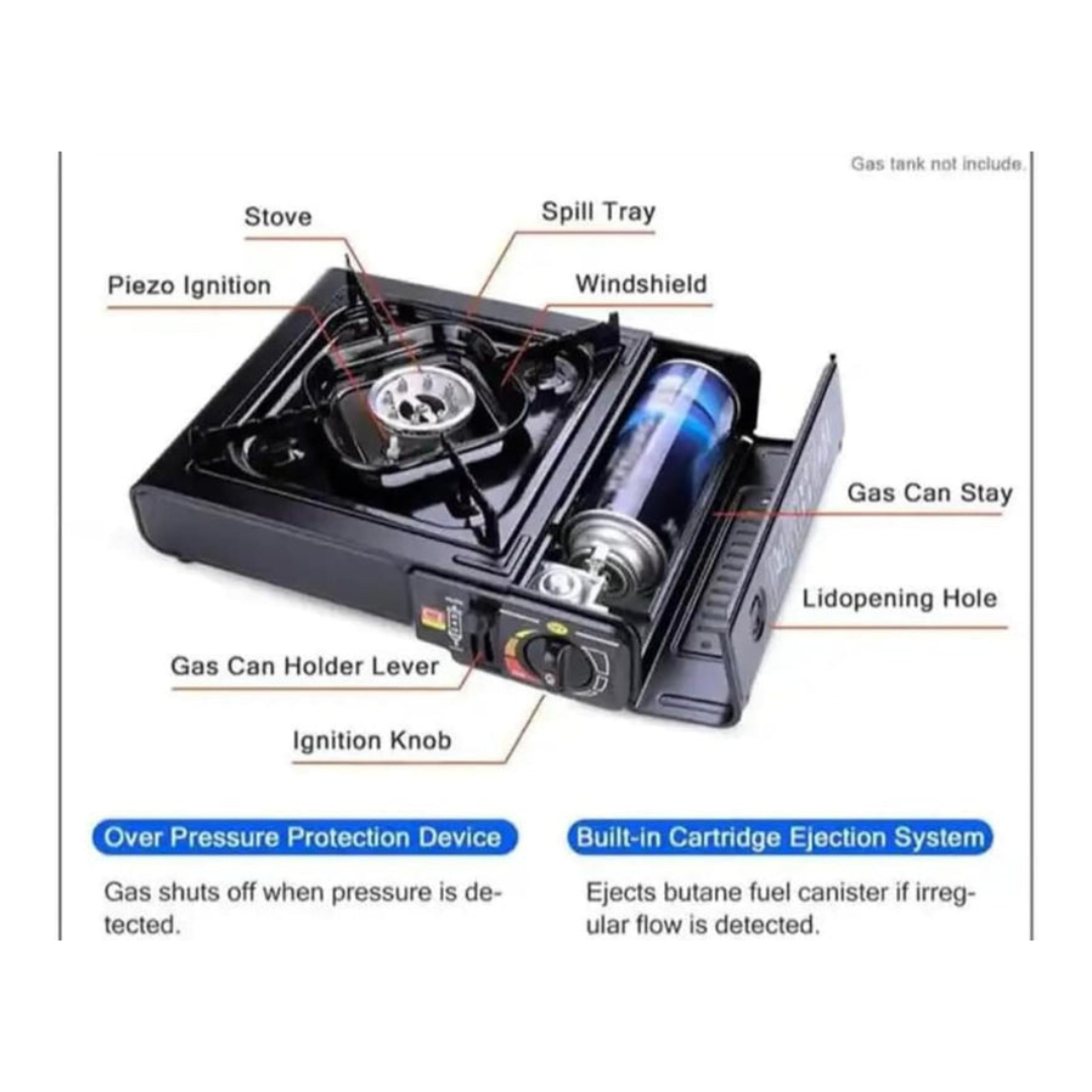Axooms Portable Gas Stove – 3000W Stainless Single Burner with Case