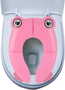 Axooms Large Foldable Non-Slip Potty Training Seat for Boys and Girls, Reusable Travel Toilet Seat Cover, Fits Round and Oval Toilets with Carrying Bag, Pink (New)