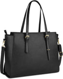 Axooms Women's Large PU Leather Tote Bag, 15.6-Inch Laptop Handbag for Classes