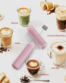 CIRCLE JOY Rechargeable Milk Frother Handheld with Stand, Dual Spring Whisk Head Electric Coffee Frother Foam Maker, Portable Drink Mixer for Cappuccino, Latte, Matcha, Black