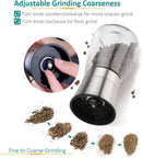 Axooms Ceramic Salt & Pepper Grinder Set with Adjustable Coarseness for Sea Salt and Pepper - Chef's Professional Spice Grinder Mill (Set of 2)