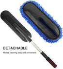 Axooms Car Duster and Water-Absorbent Chenille Car Wash Brush, Interior & Exterior Cleaning Kit with Extendable Handle, Blue