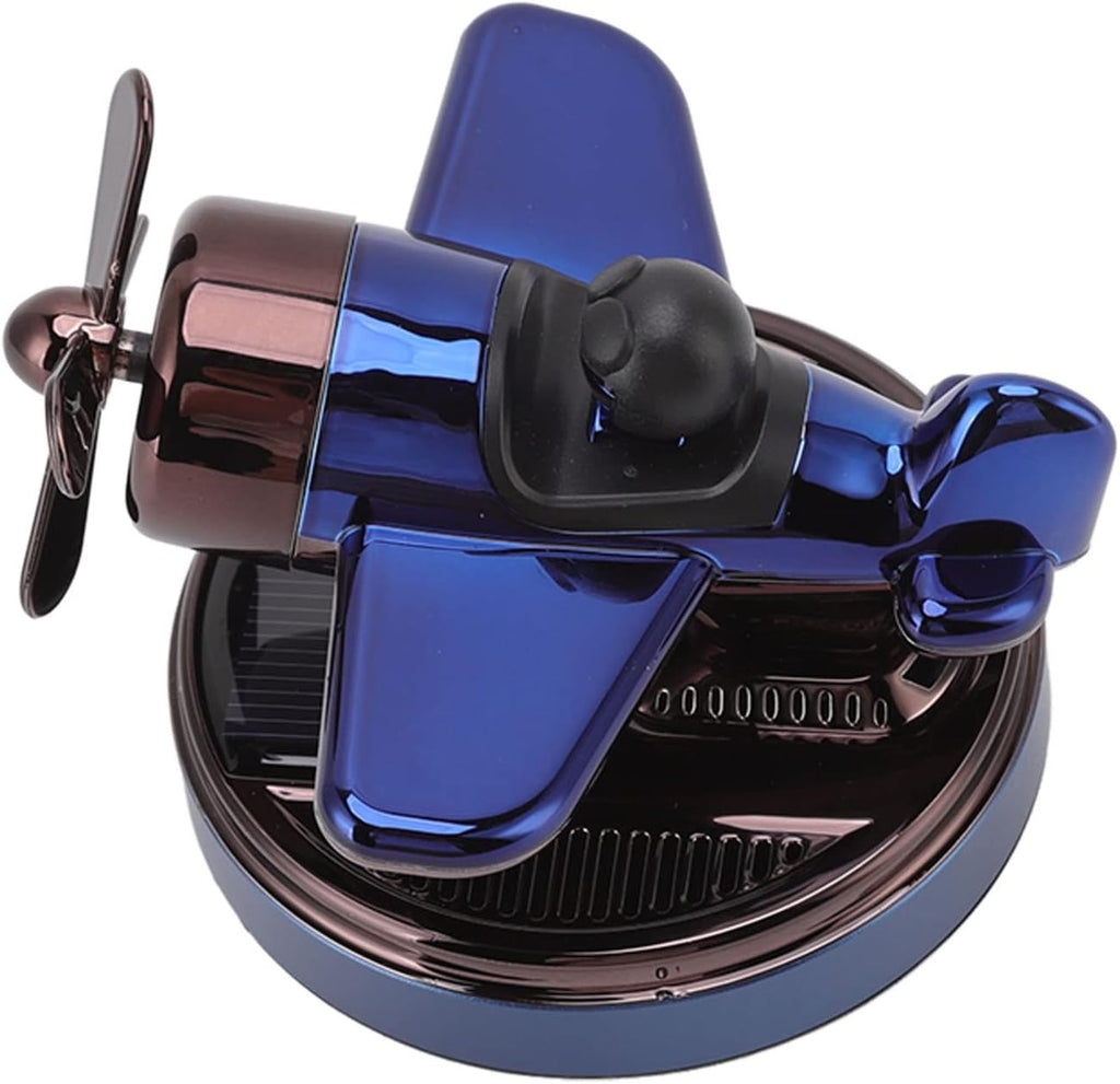 Axooms Solar Helicopter Car Air Freshener – Metal + ABS Aromatherapy Diffuser with Rotating Turbine, Multi-Porous Scent Release & LED Accent (Essential-Oil Pads)