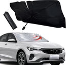 Axooms Car Windshield Sun Shade, Foldable Car Umbrella Sunshade with UV and Heat Protection, Keeps Your Car Cool, Open Design for Trucks and Cars (55 × 31 Inches)