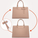 Axooms Women's 15.6-Inch Water-Resistant PU Leather Laptop Tote Bag for Work and Office