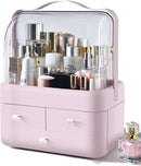 Axooms Clear Acrylic 3-Drawer Storage Box for Vanity, Makeup, Cosmetics and Jewelry, 1 Piece, White