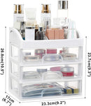 Axooms Vanity Makeup Organizer with 3 Drawers, Large-Capacity Cosmetics Display Case for Skincare, Lipstick, Jewelry & Nail Care