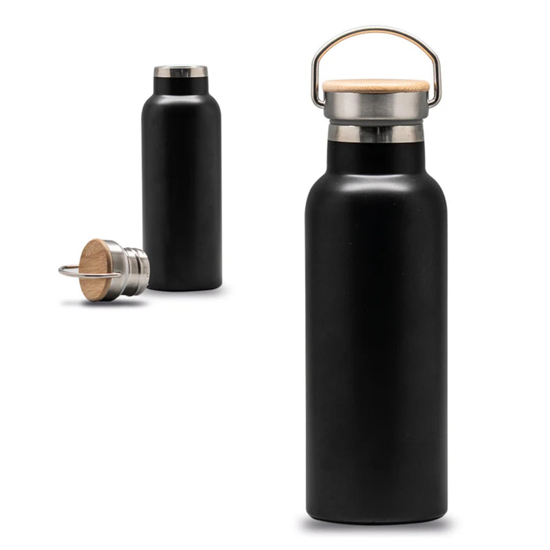 Sport Water Bottle Double Wall Insulated - Black