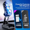 Axooms Foldable Magnetic Car Phone Holder, New Metal Alloy, Adjustable 360° Dashboard Mount, Black