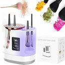 Axooms 3-in-1 Electric Makeup Brush Cleaner and Dryer with Silicone Bowl, USB-Powered, Includes Drying Rack