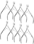 Axooms Stainless Steel Cuticle Nippers, 8-Pack, Pointed-Blade Cuticle & Dead Skin Trimmers for Manicure and Pedicure