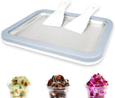 Rolled Ice Cream Maker | Instant Ice Cream Machine, White | 2 Spatulas, Frozen Yogurt Pan, DIY, Fun Family Activity for Parents & Kids, Quick Gelato Tray