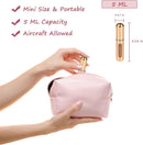 Axooms 4-Pack Refillable 5 ml Perfume Atomizer Spray Bottles with Zippered Pouch, Travel-Size, Assorted Colors