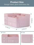 Axooms Large Countertop Makeup Organizer with Drawers for Cosmetics, Skincare, Brushes, Jewelry, and Perfume, White