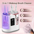 Axooms 3-in-1 Electric Makeup Brush Cleaner and Dryer with Silicone Bowl, USB-Powered, Includes Drying Rack