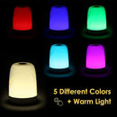 Axooms Rechargeable LED Touch Bedside Table Lamp, USB Night Light with 3 Warm Brightness Levels, 5 Colors and Gradient Mode for Bedroom, Nursery, Living Room and Camping