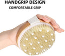 Axooms Wooden Bath Brush & Soft Nylon Mesh Loofah with Handle for Men and Women - 1 Piece, Multicolor