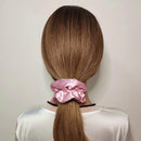 Axooms 6-Piece Satin Silk Scrunchie Set, Soft Ponytail Holders for Women and Girls, 4.3-Inch Pink Hair Ties