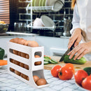 Axooms 4-Layer Automatic Rotating Egg Dispenser for Refrigerator – Space-Saving Gravity-Fed Egg Organizer, Holds 30 Eggs, White, Size L
