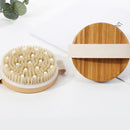 Axooms Wet and Dry Body Brush with Natural Bristles for Shower Massage, Back Cleansing, Lymphatic Drainage, Exfoliation and Circulation (10 cm Round Diameter)