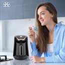 Electric Turkish Coffee Maker 600W – 0.5L Fast Brew for Turkish, Greek & Arabic Coffee with Auto Shut-Off, Drip-Free Spout & Comfortable Handle (Black & Gold)