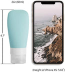 Axooms 4-Pack Silicone Travel Bottles, TSA-Approved 2 oz Leakproof Toiletry Set