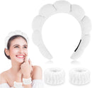 Axooms Soft Terry-Cloth Spa Headband for Face Washing, Makeup, and Skincare, Non-Slip Puffy Hair Band