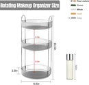 Axooms 360° Rotating Makeup Organizer for Bathroom Countertop, 3-Tier Cosmetic and Perfume Storage Shelf, Gold