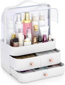 Axooms Water- and Dust-Resistant Desktop Cosmetics Case, Makeup Organizer and Storage Box with Drawers