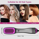 Axooms 3-in-1 Hair Dryer Brush and Straightener, 1200 W Ceramic Tourmaline Ionic Hot Air Styler with 3 Heat Settings and 2 Speeds