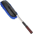 Axooms Car Duster and Water-Absorbent Chenille Car Wash Brush, Interior & Exterior Cleaning Kit with Extendable Handle, Blue
