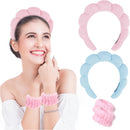 Axooms Soft Terry-Cloth Spa Headband for Face Washing, Makeup, and Skincare, Non-Slip Puffy Hair Band