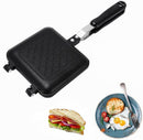 Stovetop Sandwich Toaster & Double-Sided Grill Pan (16×14 cm) – Non-Stick Coating, Heat-Resistant Handles, Ideal for Outdoor, Camping, BBQ & Breakfast