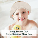 Axooms Baby Silicone Shampoo Bath Hat, Adjustable Ivory White, Eye and Ear Protection