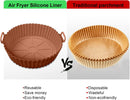 Axooms Non-Stick Silicone Pot for Air Fryer, 2-Pack, Food-Safe Air Fryer Liners as Alternative to Flammable Parchment Paper, Oven Basket, Fits 3-5 Quart, 2 Pieces