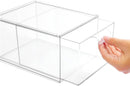 Axooms Stackable Makeup Organizer Drawers, Clear Acrylic Storage Boxes with Handles for Bathroom, Countertop, Kitchen Cabinet & Pantry