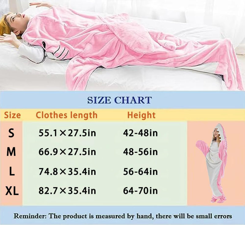 Wearable Shark Blanket Hoodie Onesie Adults/Kids