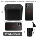 Axooms Car Trash Can with Lid, Small Automatic Waste Organizer with 30 Plastic Trash Bags, Garbage Bin for Car, Home & Office