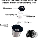 Axooms Salt & Pepper Grinder Set, Manual Refillable & Adjustable Pepper Mill, Professional Spice & Seed Grinder for Home, Kitchen & Outdoor Use (2-Pack)