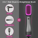 Axooms 3-in-1 Hair Dryer Brush and Straightener, 1200 W Ceramic Tourmaline Ionic Hot Air Styler with 3 Heat Settings and 2 Speeds