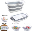 Axooms Foldable Multi-Purpose Pet and Baby Bath Tub with Drain Hole, Portable Plastic Laundry Basket and Storage Basin, Lightweight Space-Saving Design, 60 × 40 × 27.5 cm