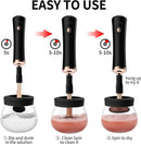 Axooms Automatic Makeup Brush Cleaner and Dryer, Electric Brush Cleaning Machine with 8 Rubber Collars