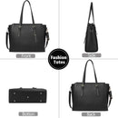 Axooms Women's 15.6-Inch Water-Resistant Laptop Tote Bag, Black