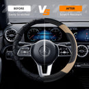 Axooms Leather Steering Wheel Protection Cover , Non-Slip and Breathable Microfiber Protective Cover, Universal Fit for Most Cars (Beige)