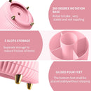 Axooms 360° Rotating Makeup Organizer, 5-Compartment Makeup Brush Holder for Bedroom and Bathroom Vanities, Office Stationery Storage and Desktop Pen Holder, Black