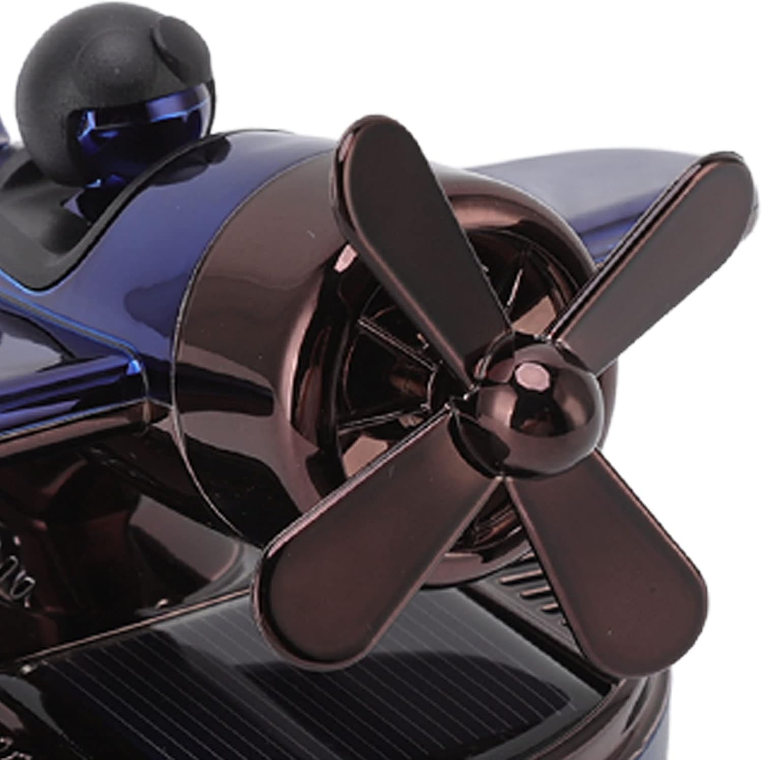 Axooms Solar Helicopter Car Air Freshener – Metal + ABS Aromatherapy Diffuser with Rotating Turbine, Multi-Porous Scent Release & LED Accent (Essential-Oil Pads)