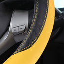 Axooms Leather Steering Wheel Protection Cover , Non-Slip and Breathable Microfiber Protective Cover, Universal Fit for Most Cars (Beige)