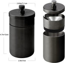 Axooms Car Ashtray with Lid, Stainless Steel Smokeless Portable Detachable Windproof Ashtray, Fits Car Cup Holders (Black)