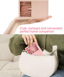 Axooms Mini Travel Makeup Brush Set for Women with Case & Mirror, 5 Pieces, Apricot