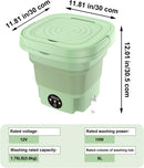Axooms Small Automatic Portable Folding Washing Machine – Lightweight Mini Washer for Travel, Camping, Apartments & Underwear (Green)